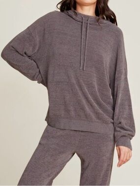 BAREFOOT DREAMS CozyChic Ultra Lite Funnel Neck Hooded Pullover Sweater sz M